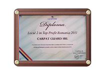 Diploma Locul 2 in Top Profit Romania 2011
